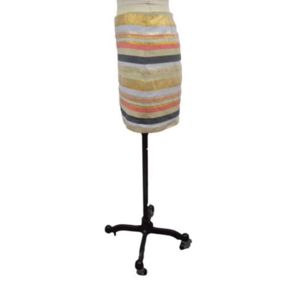 J Crew Metallic Striped Skirt Size 0 - Picture 5 of 7